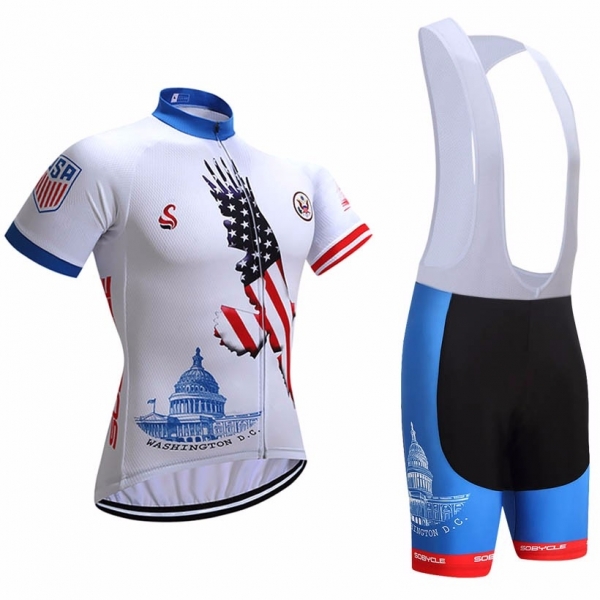 2018 Maillot Estados Unidos Tirantes Mangas Cortas Blanco